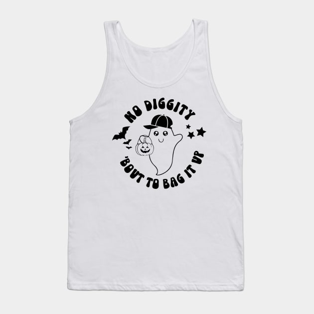 No Diggity Bout To Bag It Up Boy Ghost Boy Halloween Tank Top by styleandlife